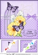 8 x 8 Birthday Butterflies and Flowers Birdcage Scalloped Corner Topper 