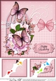 8 x 8 Birthday Butterflies and Flowers Birdcage Scalloped Corner Topper 