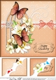 8 x 8 Birthday Butterflies and Flowers Birdcage Scalloped Corner Topper 