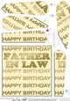 Birthday FATHER IN LAW Fan Pyramage Topper