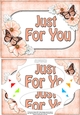 A5 JUST FOR YOU Butterflies & Flowers Scallop Corners and Pyramage