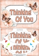 A5 THINKING OF YOU Butterflies & Flowers Scallop Corners and Pyramage