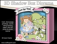 3D Cute Girlz Diorama Shadow Box Card Mini Kit - Liz has a Bouquet of Flowers