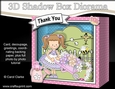 3D Cute Girlz Diorama Shadow Box Card Mini Kit - Liz has a Wheelbarrow filled with Flowers