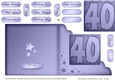 40th Metallic Age Cut and Fold Corner Card