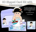 3D Shaped Card Kit - Bathtub Buddies - Older Man Admiral Toney has a Bubble Bath