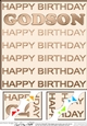 8 x 8 Birthday GODSON Scalloped Corner Topper