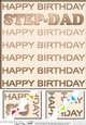 8 x 8 Birthday STEP-DAD Scalloped Corner Topper