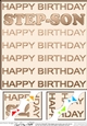 8 x 8 Birthday STEP-SON Scalloped Corner Topper