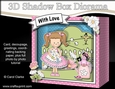 3D Cute Girlz Diorama Shadow Box Card Mini Kit - Liz has Pretty Flowers