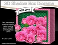 3D Floral Diorama Shadow Box Card Mini Kit  - Pink Roses