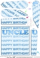 Happy Birthday UNCLE Fan Pyramage Topper
