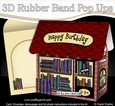 3D Shoppe Pop Up Rubber Band Card Kit - The Once Upon a Time Book Shop