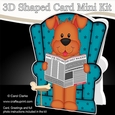 3D Shaped Card Kit - Little Dog Rusty reads the Barking Newspaper