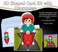 3D Shaped Card  Kit - Tad Rides his Motor Scooter