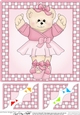 8 x 8 Ballerina Teddy Scalloped corner Topper