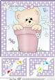 8 x 8 Flowerpot Ted Scalloped corner Topper