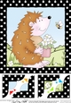 8 x 8 Cute Hedgehog Scalloped corner Topper