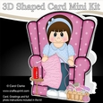 3D Shaped Card Kit - Young Lady is Knitting