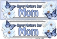 Large DL Happy Mothers Day MOM Floral Butterflies 3D decoupage