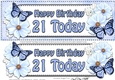 Large DL Happy Birthday 21 TODAY Floral Butterflies 3D decoupage
