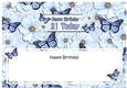 Large DL Happy Bithday 21 TODAY Floral Butterflies 3D decoupage
