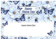 Large DL HAPPY NAME DAY Floral Butterflies 3D decoupage