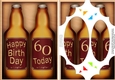 A5 Happy Birthday 60 TODAY Beer Gift Set Scallop Corners and Pyramage
