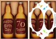 A5 Happy Birthday 70 TODAY Beer Gift Set Scallop Corners and Pyramage