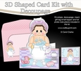 3D Shaped Card Kit - Bathtub Buddies - Young Lady Renee has a Bubble Bath