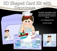 3D Shaped Card Kit - Bathtub Buddies - Young Man Nickey has a Bubble Bath