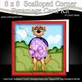8 x 8 Frank Meerkat has an Easter Egg Scalloped Corner Kit