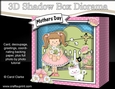 3D Cute Girlz Diorama Shadow Box Card Mini Kit - Liz has a Pot of Daisies