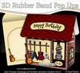3D Shoppe Pop Up Rubber Band Card Kit - The Stings & Riffs Guitar Shop