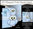 3D Shaped No-Hole Fold Back Mini Kit - New Baby Boy Little Hoot Owls