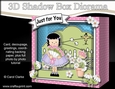3D Cute Girlz Diorama Shadow Box Card Mini Kit - Suzi has a Bunch of Pretty Flowers