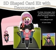 3D Shaped Card  Kit - Young Lady Miyata her Motorbike