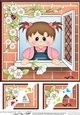 8 x 8 Scalloped Corner Topper - Through the Window - Cute Toddler