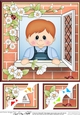 8 x 8 Scalloped Corner Topper - Through the Window - Cute Toddler
