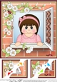 8 x 8 Scalloped Corner Topper - Through the Window - Cute Teen