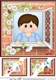 8 x 8 Scalloped Corner Topper - Through the Window - Cute Teen