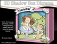 3D Cute Girlz Diorama Shadow Box Card Mini Kit - Zoe has a Bunch of Pretty Flowers