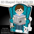 3D Shaped Card Kit - Man reads the Newspaper