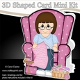 3D Shaped Card Kit - Lady reads the Newspaper