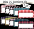 10 Mini Dl (80 x 215mm) Tartan Envelope Kit