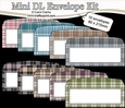 10 Mini Dl (80 x 215mm) Tartan Envelope Kit