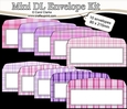 10 Mini Dl (80 x 215mm) Tartan Envelope Kit