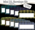 10 Mini Dl (80 x 215mm) Tartan Envelope Kit