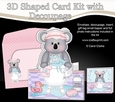 3D Shaped Card Kit - Bathtub Buddies - Cute Little Kitkat Koala has a Bubble Bath