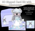 3D Shaped Card Kit - Bathtub Buddies - Cute Little Kookie Koala has a Bubble Bath